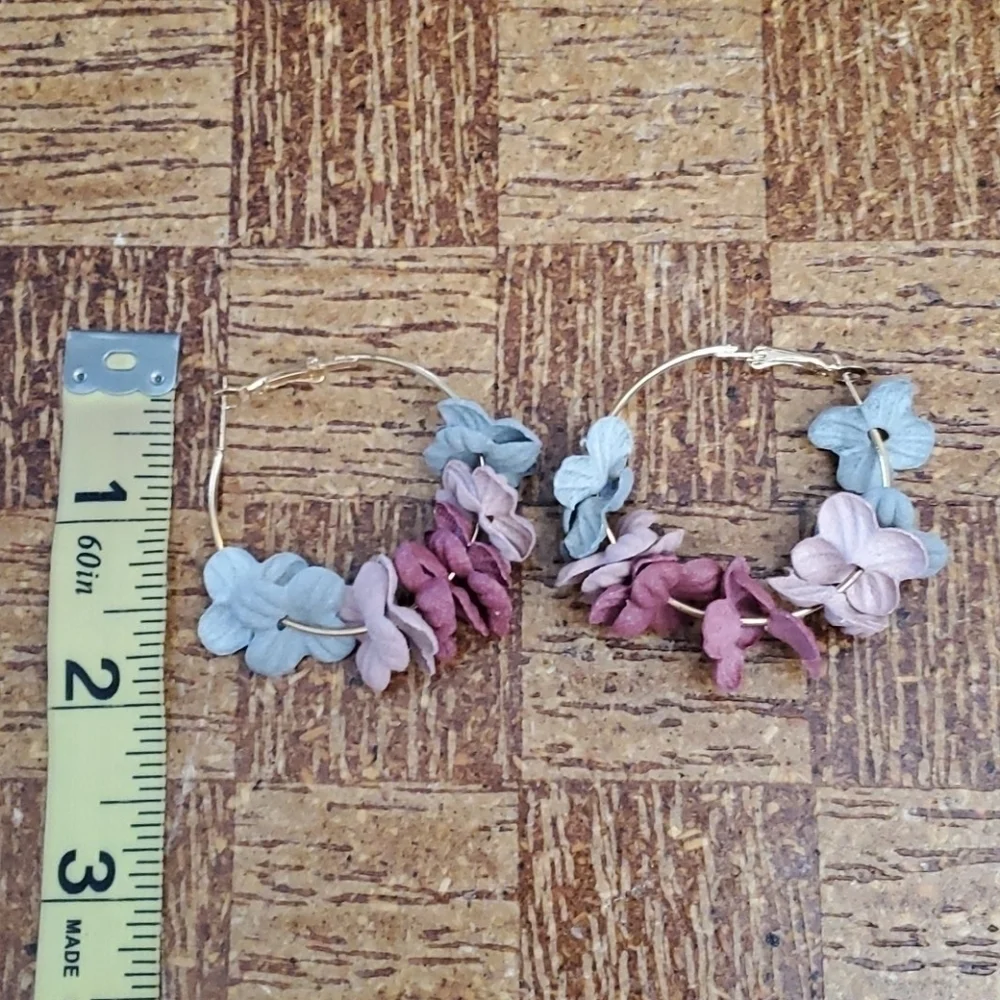 Boho gypsy Flower homemade Earrings jewelry